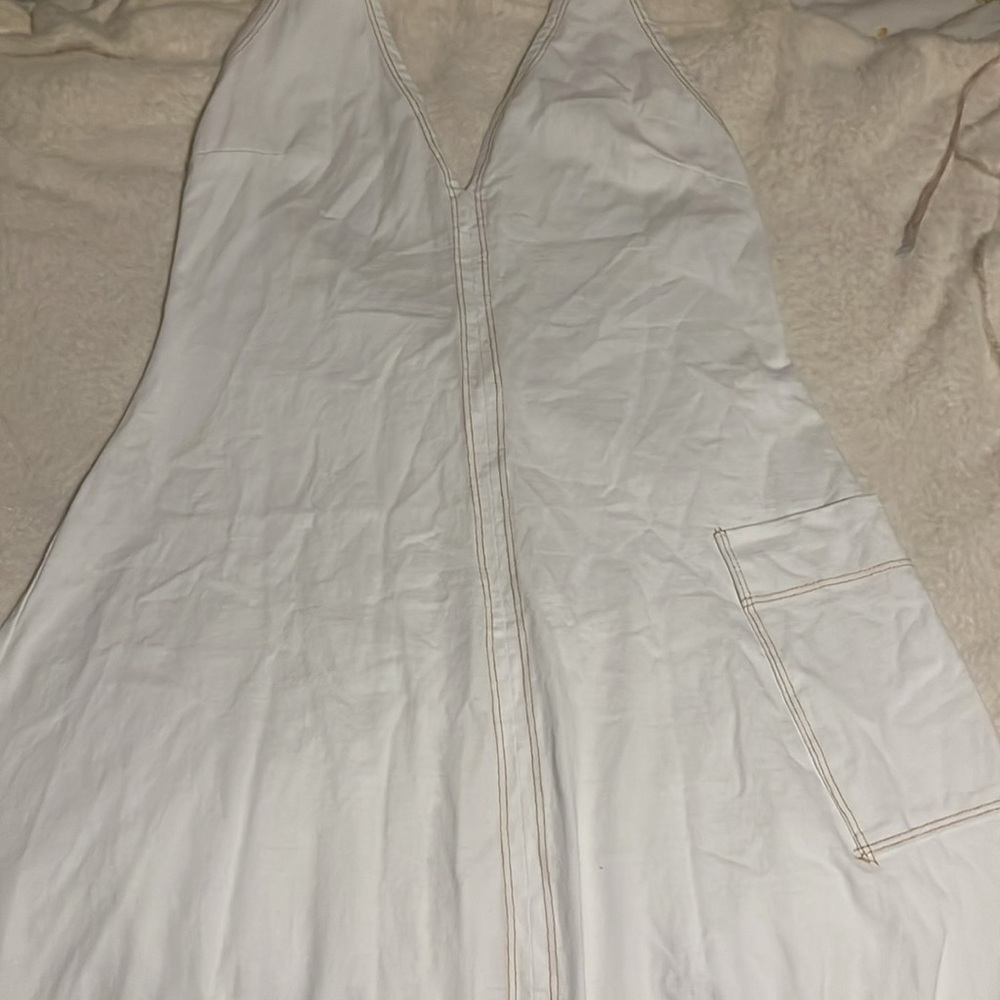 Free People Victoria Low-Back Maxi Dress White Ivory Size Large - Picture 5 of 12